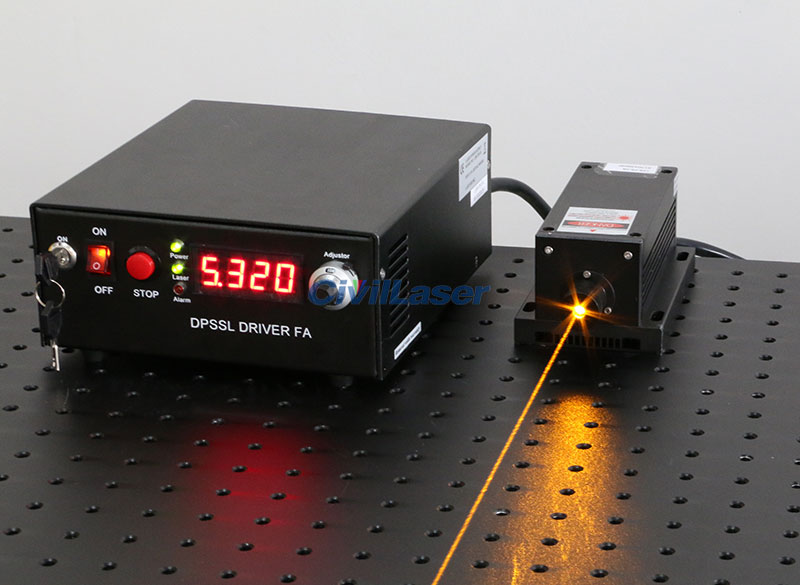 589nm yellow dpss laser light